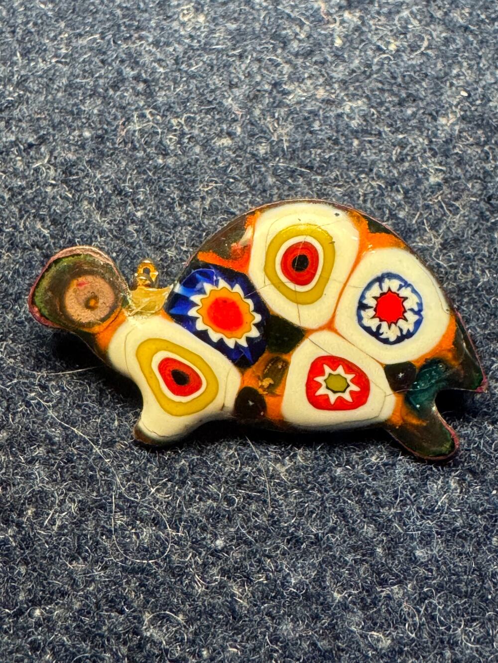 Vintage Murano Millefiori Glass Turle Pin/Brooch